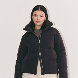 Everlane Women's Puffer Bomber Coat in Black, Size 2XS